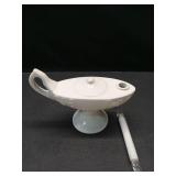 Prestige Medical Large Ceramic Florence Nightingale Graduation Lamp with Wax Candle (Color: Off-White)