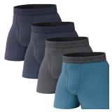 Pair of Thieves Soft Cotton Boxer Briefs for Men Pack (4 Pack) - Tagless Mens Underwear for All-Day Comfort and Support - Large - Dark Navy