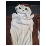 CUTTUECD Adult Sea Otter Onesie Halloween Costume - Cozy Animal Pajamas One-Piece Cosplay Suit for Women and Men, Medium