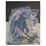 Women Blue Floral Tankini Swimsuits with Shorts - Two Piece Tummy Control Bathing Suits Top with Two Pockets Bottom Swimwear M