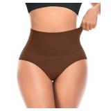 Werena Tummy Control Shapewear Underwear for Women High Waisted Body Shaper Panties Slimming Girdle Shaping Briefs(#A2 Mid Waist Chocolate(seamless),Large)