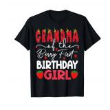 Grandma Of The Berry First Birthday Girl Strawberry T-Shirt Size- XL