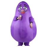 Inflatable Grimace Costume, Halloween Funny Full Body Purple Grimace Blow up Adult Mascot Suit Cosplay Party for Men Women, One Size