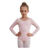 WEGETIT Long Sleeve Black Leotard for Girls Gymnastics Leotards Toddler Dance Ballet Bodysuit (Pink,4-6-Years)