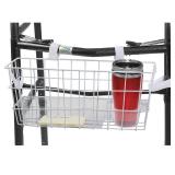 HealthSmart Durable Walker Accessories Basket For Walker | No Tools Needed | Secure Cup Holder & Tray | Walker Accessories Bag - Easy Installation Walker Basket For Folding Walker | 16x5.5x7 inches