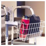 HealthSmart Durable Walker Accessories Basket For Walker | No Tools Needed | Secure Cup Holder & Tray | Walker Accessories Bag - Easy Installation Walker Basket For Folding Walker | 16x5.5x7 inches