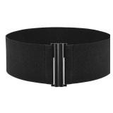 TOURZOO Elastic Belt for Women Wide Waist Corset Belt Cinch Belt Vintage Stretchy Waistband for Dresses,Black,Large