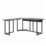 Quest Gaming L Desk with CPU Stand Gray - Ntense: Modern Style, MDF Surface, Metal Frame, No Storage, for All Ages