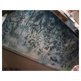 Shoci Large Wildflowers Wall Art - Dark Blue Floral Leaf Canvas Picture for Living Room Retro Indigo Flowers Grass Painting Prints Decor Rustic Plant Artwork Wall Art for Bedroom Decoration 20\" X 40\