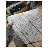 Subway 12 In. Glossy Glass Mosaic Wall Tile