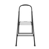 COSCO Two-Step Folding Steel Step Stool with Rubber Hand Grip  Black