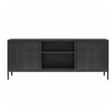 Mr. Kate Luna Metal TV Stand for TVs up to 65\" with Fluted Glass Black