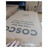 COSCO 2-Step Household Folding Steel Step Stool  All Black  7ft 11in Reach Height