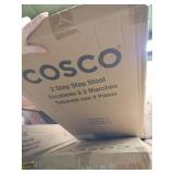 COSCO 2-Step Household Folding Steel Step Stool  All Black  7ft 11in Reach Height