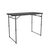 4 ft. Fold-in-Half Adjustable Height Indoor/Outdoor Utility Table, Black