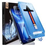 MAGIC JOHN 2 Pack for iPhone 13 Pro Max/iPhone 14 Plus 6.7 inch Tempered Glass Screen Protector, Auto Dust-Elimination Installation, Bubble Free, HD Clear, Easy Installation