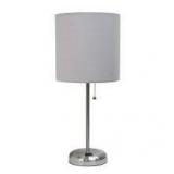 Zainab 19.5 in. Brushed Steel Table Lamp