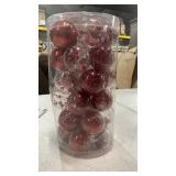 Red Glass Christmas Ball Ornaments Set