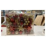 Red and Gold Christmas Ball Ornament Set