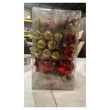 Red and Gold Christmas Ball Ornament Set