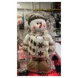 White and Silver Standing Snowman Decorations Set