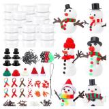 Shappy 24 Pack Christmas Snowman DIY Craft 326 Pcs Build Snowman Craft Kit Christmas Decoration Air Dry Modeling Clay for Winter Party DIY Gift Indoor Outdoor Holiday Decoration(Snowman)