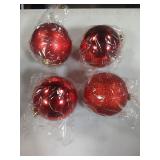 Extra Large Size Outdoor Christmas Ornaments, Oversized Huge Big Shatterproof Xmas Christmas Plastic Balls for Outside Lawn Yard Tree Hanging Decorations (6\"/150mm, Red, 4 Packs)