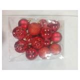 Lulu Home Christmas Ball Ornaments, 24 Ct 2.36\" Pre-Strung Hanging Ornament Decorations, Xmas Shatterproof Plastic Balls for Holiday Party Wreath Garlands Trees, Red