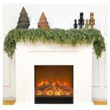 Waydress 1 Pcs 6ft Christmas Cedar Garland Artificial Realistic Soft and Thickness Green Faux Fake Full Cedar Pine Garland for Fireplace Mantel Table Doorframe Indoor Outdoor Xmas Holiday Decoration M