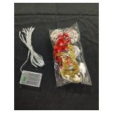 24\" Mini Christmas Trees with Flocked Pine Needles, Pine Cones, Berries Decoration, 2 Ft Decorated Burlap Trees with 25 Led Lights, Kitchen Tabletop Artificial Pre Lit Christmas Tree