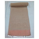 Buffalo Plaid burlap Ribbon with Pom Pom Trim Table Runner bundle of three