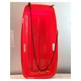 34in Kids Plastic Toboggan Snow Sled w/Pull Rope, 2 Handles, Red. - Retail: $20