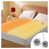 Bedsure Heated Mattress Pad King Size - Dual Controller Electric Mattress Pad, Fast Heating Bed Warmer with Deep Pocket, 10 Heat Settings & 12 Hour Timer Auto Shut Off (King, 78x80") - Retail: $98"