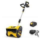 Electric Snow Shovel, 12 Inch Cordless Snow Shovel with Directional Plate & Auxiliary Handle, 20V Battery and Charger. - Retail: $99