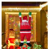 4.5 FT Christmas Hanging Santa Claus, Christmas Outdoor Decoration for Gutter or Roof/Chimney/Tree/Porch - Retail: $25