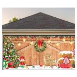 Christmas Garage Door Banner 6 x 13 ft Garage Door Decorations with 80 ft Ropes Large Christmas Backdrop Decor Holiday Cover Banner for Outdoor Indoor Home Nativity Xmas Wall Photo Background