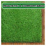 XLX TURF 2FTX6FT Artificial Grass Runner Rug - Thick Outdoor Realistic Pets Friendly Fake Grass Pads, 1 Pile Height - Retail: $22"