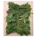 Christmas Garland, Artificial Cedar Cypress Garland with Red Berry, Bendable Faux Pine. LENGTH UNKNOWN.