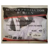 120 inch Projector Screen 16:9 Foldable Anti-Crease Portable Projector Movies Screens for Home Theater Outdoor Indoor Support Double Sided Projection - Retail: $36