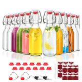 8oz Flip Top Glass Bottle, Swing Top Beer Bottle for Kombucha, Kefir, Vanilla Extract, Beer, Beverages, Oil, Vinegar, Beer, Soda, Leak Proofï¼Juice, Tea(12pcs) - Retail: $24