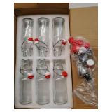 8oz Flip Top Glass Bottle, Swing Top Beer Bottle for Kombucha, Kefir, Vanilla Extract, Beer, Beverages, Oil, Vinegar, Beer, Soda, Leak Proofï¼Juice, Tea(12pcs) - Retail: $24