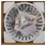 Wood Bead Chandelier, Semi Flush Mount Boho Nursery Ceiling Light Fixture Rustic 3 Lights Chandelier Farmhouse E26 for Kitchen Bedroom Living Dining Room White - Retail: $56