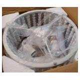 Wood Bead Chandelier, Semi Flush Mount Boho Nursery Ceiling Light Fixture Rustic 3 Lights Chandelier Farmhouse E26 for Kitchen Bedroom Living Dining Room White - Retail: $56