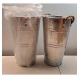 2 Galvanized Buckets, Table Decor for Anniversary Bridal Shower, Photo Shoot, Home Decor. 12x7 inch. - Retail: $37