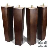 Furniture Legs - 12 inch Wood Bench, Chair, Square Table, Sofa Ottoman Legs - Brown Pack of 4 - Retail: $61