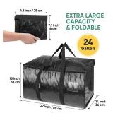 4-Pack Oversized Moving Bags with Reinforced Handles, Heavy-Duty Storage Tote for Clothes, Moving Supplies (Black, 4-Pack) - Retail: $27