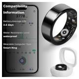 Smart Ring for Women and Men Fitness & Health Smart Ring with Heart Rate and Sleep Tracking Waterproof Activity & Wellness Ring Compatible with iPhone and Android (7#) - Retail: $43