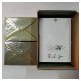 Design 100 PK Luxurious Gold Thank You Cards with Envelopes Bulk Sage Green - 5x3.5 Inches Wedding Thank You Notes Baby Shower Greenery Bridal Shower Small Business - Retail: $20