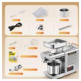 Oil Press Machine, Automatic Oil Making,1000W Oil Extractor for Cold & Hot Pressing, Oil Maker with Intelligent Temperature Controller, Seeds Nuts Oil Expeller, CE(110V, US Plug) - Retail: $357