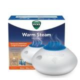 Vicks Warm Steam Vaporizer, Small to Medium Rooms, 1.5 Gallon Tank Warm Mist Humidifier for Baby and Kids Rooms with Night Light, Works with Vicks VapoPads and VapoSteam - Retail: $20